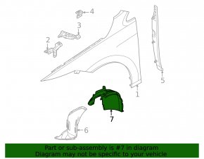 Front right rear mudguard liner VW Golf GTI/R 22-26