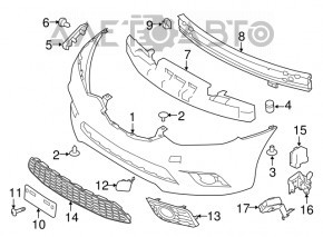 Front bumper bare Nissan Sentra 16-19 rest