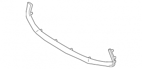 Mitsubishi Lancer 16-17 front bumper center molding, chrome