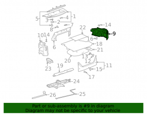 Right arch trim for Toyota Camry v30 2.4