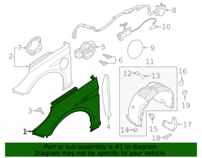 Front right wing Hyundai Sonata 16-17 hybrid