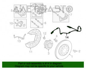 ABS sensor rear left Chrysler 200 15-17