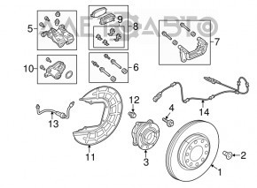 ABS sensor rear left Chrysler 200 15-17