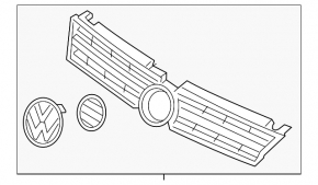 Radiator grille VW Touareg 15-17 chrome molding