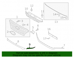 Right grille molding for Hyundai Santa FE 21-23