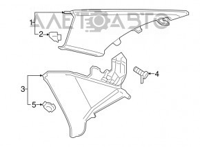 Right rear pillar trim for Audi A4 B9 17-17, gray, dry-cleanable