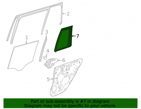 Door glass triangle rear right Mercedes GLS-class X166 13-19 tinted