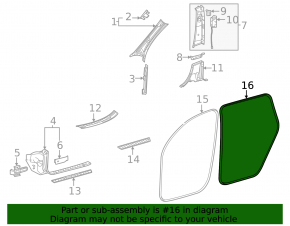 Door seal rear left Mercedes W167 GLE 350 450 20-23