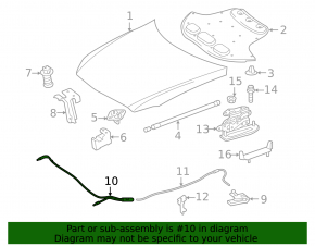 Mercedes CLS-class C218 12-18 hood lock cable is short