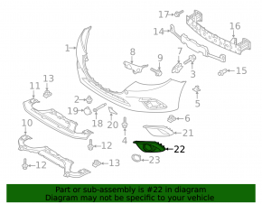Left fog light frame Mazda 3 14-16 BM under fog light