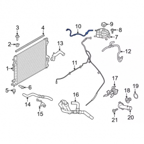 Cooling pipe return tank-radiator Ford Edge 18-24 2.7T