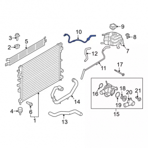 Cooling pipe return tank-radiator Ford Edge 18-24 2.7T