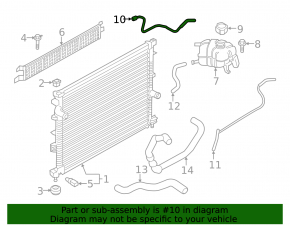 Cooling pipe return tank-radiator Ford Edge 18-24 2.7T