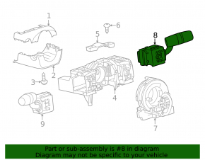 Steering column switch right Mazda 3 14-18 BM for rain sensor