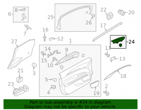 Front Left Window Regulator Cover Lincoln MKZ 17-20 Beige
