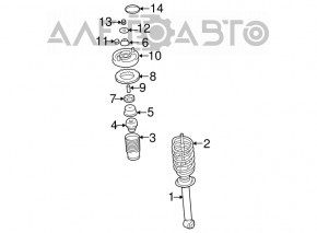 Rear right spring Mitsubishi Galant 04-12