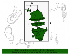 Lexus NX300h 15-21 air filter housing assembly without flow meter
