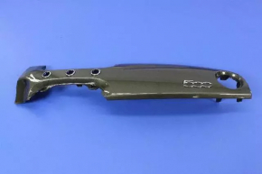 Right front panel trim for Fiat 500 12-15, gloss black with scratch emblem