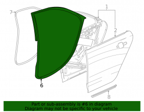 Cadillac ATS 13 rear left door seal