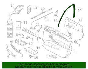 Door frame inner front left BMW X3 G01 18-21 black