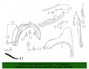 Mudguard liner front left Lexus RX350 RX350h RX450h+ RX500h 23-26