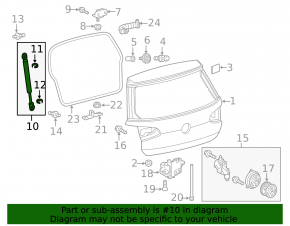 Shock absorber trunk door left VW Golf 15-21