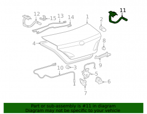 Right trunk lid hinge for Toyota Avalon 2005-2006