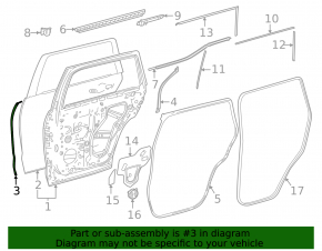 Lexus GX550 24-26 Front Right Side Rear Door Seal