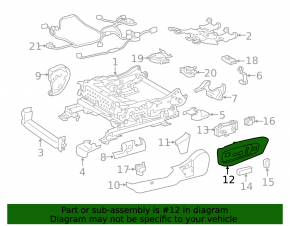 Left upper side driver's seat trim for Lexus ES300h ES350 13-18 beige, under control, worn