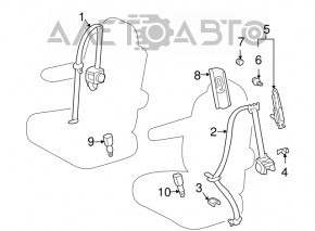 Seat belt rear center Toyota Sienna 04-10