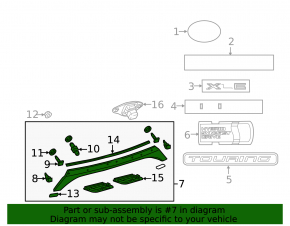 Toyota Avalon 13-18 trunk lid molding, chrome