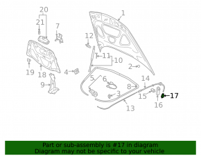 Bracket for opening the hood of the Audi Q7 4L 10-15 interior