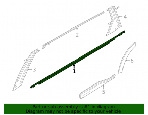 Molding door-glass central rear left Infiniti QX60 22-26