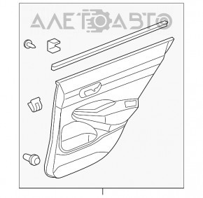 Door trim card rear right Honda Civic 4d 06-09