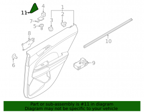 Kia Sportage 23-26 interior rear left triangle door trim