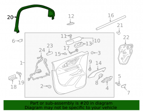 Door frame inner front right GMC Terrain 18- black