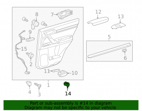 Rear left window lift control for Lexus Hs250h 10-12
