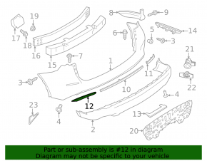 Rear bumper molding left Nissan Murano z52 15-