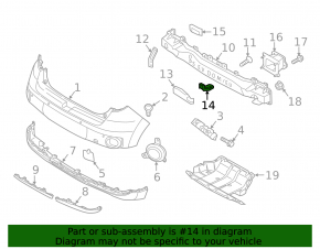 Rear bumper bracket central Kia Soul 17-19