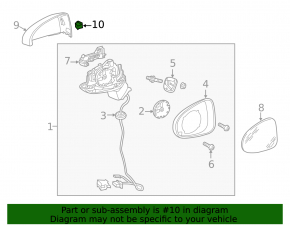 Audi A3 8V 17-20 right side mirror blind spot indicator