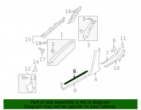 Subaru Outback 10-14 Front Left Outer Door Sill Plate