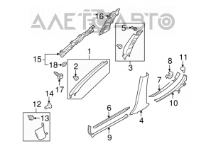 Subaru Outback 10-14 Front Left Outer Door Sill Plate