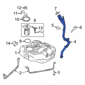 Fuel filler neck Ford Focus mk3 11-18