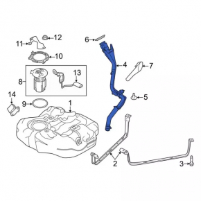 Fuel filler neck Ford Focus mk3 11-18