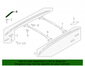 Front left longitudinal rail trim Ford Escape MK3 13-19 grey