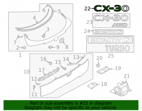 Emblem inscription CX-30 trunk door Mazda CX-30 20-21