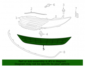 Lincoln MKZ 13-16 Front Bumper Lower Grille