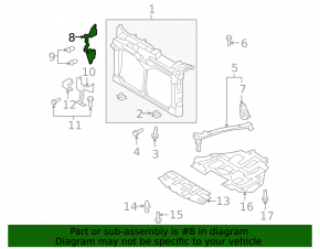 Left radiator deflector Mazda6 09-13 2.5