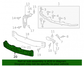 Absorber front bumper Chevrolet Malibu 16-18 prerest