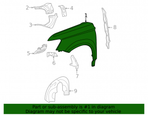 Front right fender VW Taos 22-25